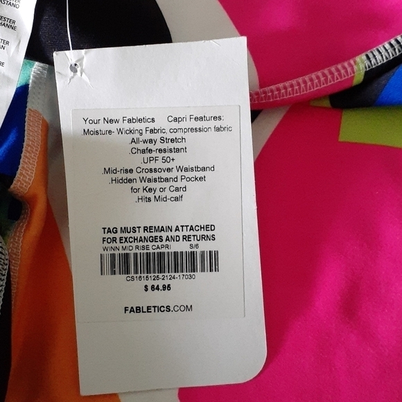 Fabletics Winn Printed PowerHold Popsicle Capri Leggings Size S - Picture 6 of 6